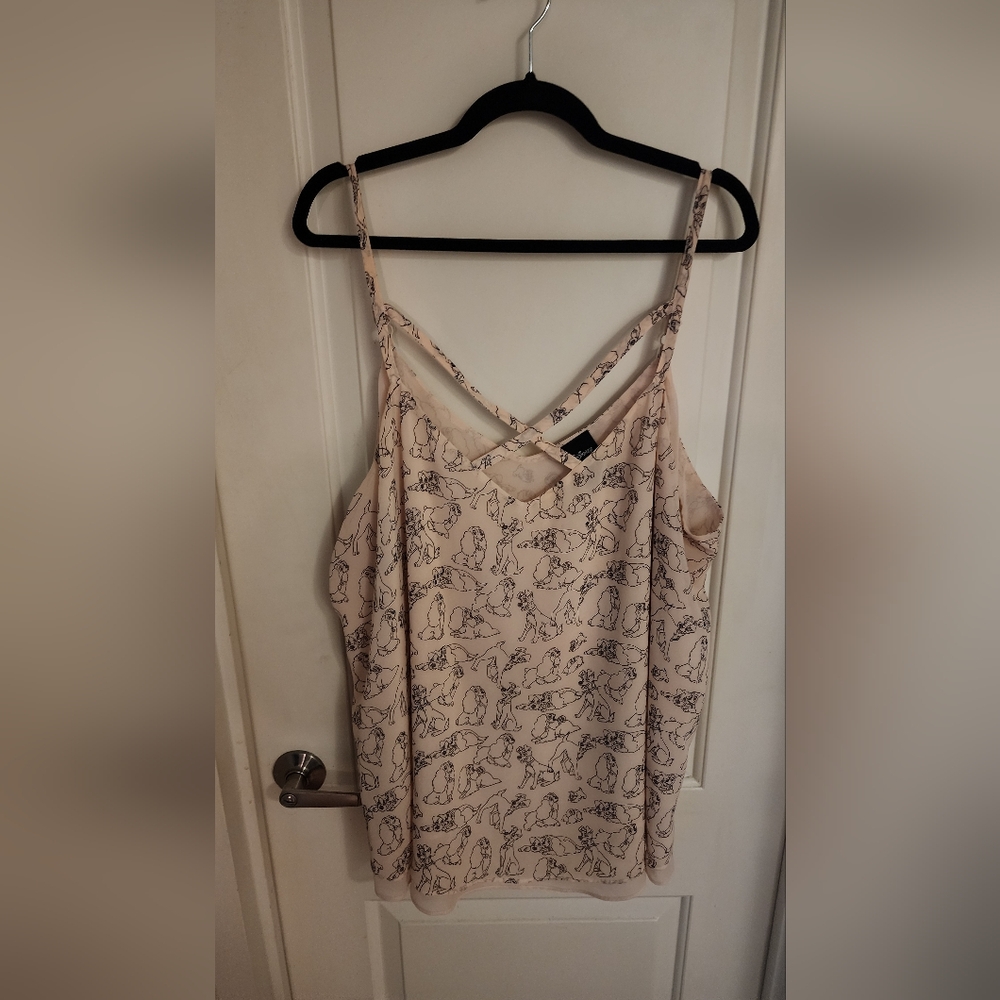 Torrid Lady and the Tramp Pink and Black Chiffon Tank